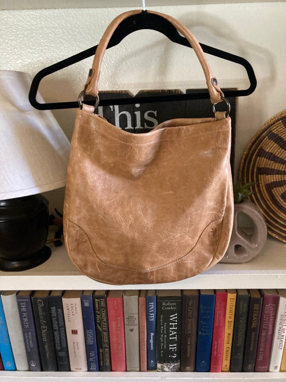 FryeMelissa Genuine Beige Leather Slouchy Hobo Shoulder Bag Org. $388 - Picture 3 of 9